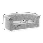 Pet Sofa With Arc-shaped Backrest And Armrests, Contemporary Rectangular Pet Sofa Crafted From Breathable Linen Cozy Soft Cushion Dog Sofa - Image 9