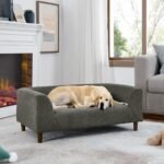 Pet Sofa With Backrest And Armrests, Modern Rectangular Pet Sofa Suitable For Medium And Large Dogs, Soft Cushion Comfortable Dog Sofa - Image 2