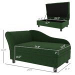 Pet Sofa Bed Couch With Storage, Pet Sofa For Cats And Small Dogs, Green - Image 5