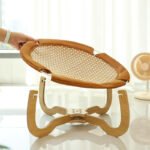 Summer Woven Rattan Hammock For Cat Cool Dog Mat, Pet Marching Bed Off Ground Cat Bed Universal Crib For All Four Seasons - Image 4